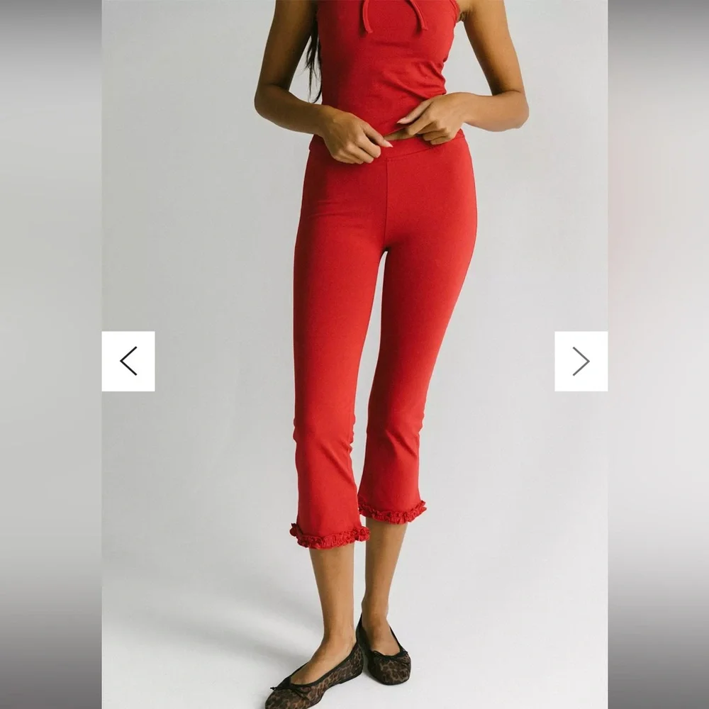 RAT BOl Ruffle Capri Pants and Top Matching Set